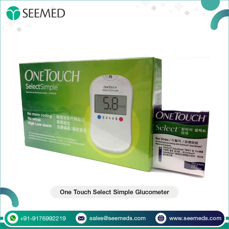 Easy to Use Color and Audio Alerts Household Medical Device High Accuracy One Touch Select Simple Glucometer