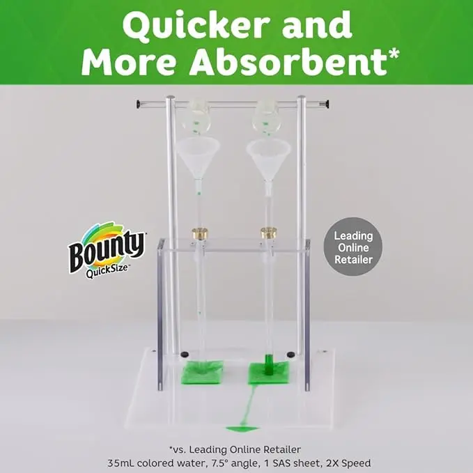 Bounty Quick-Size Paper Towels, White, 12 Family Triple Rolls = 36 Regular Rolls