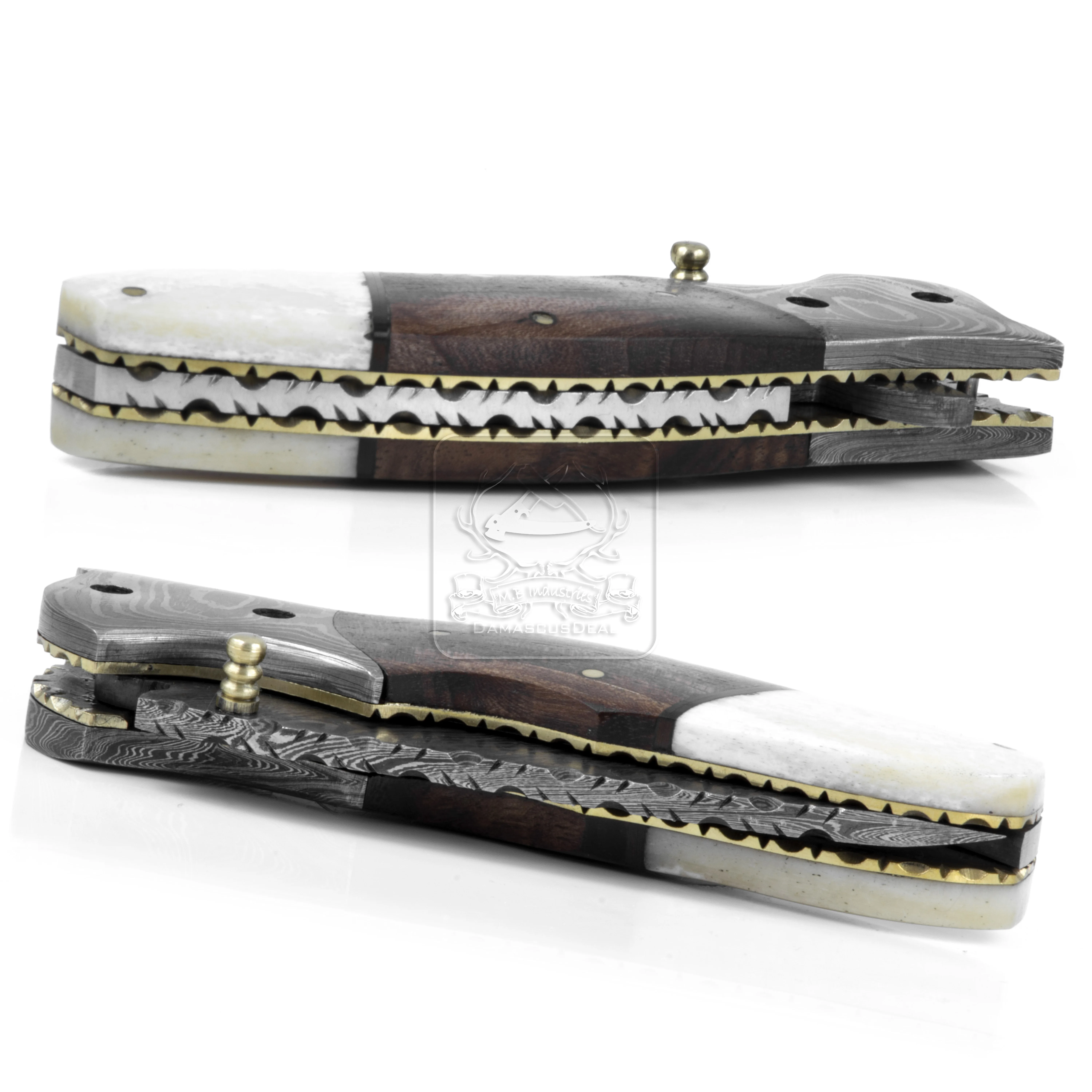 Damascus Steel Folding Knife DD-FK-664 Walnut Wood Knife Outdoor Survival Hunting Knife Multi Tool Bushcraft Camping