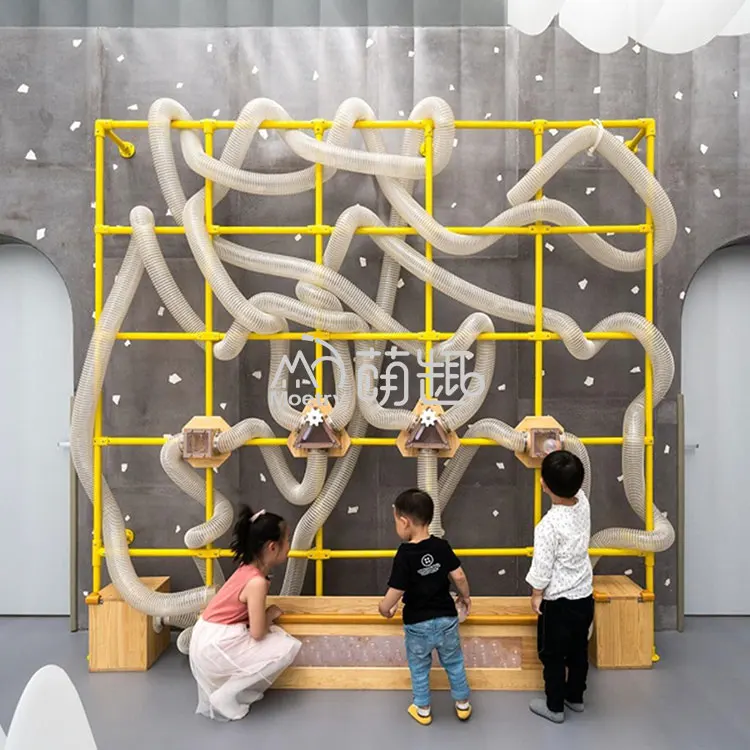 Moetry AIr Maze Scarf Shooter Children Science Museum Exhibits Air Tube Indoor Play Wall Game for Kids
