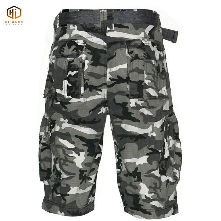 3/4 Cargo Shorts Elastic below Knee Capri Long Shorts Casual Loose Fit with 7 Pockets