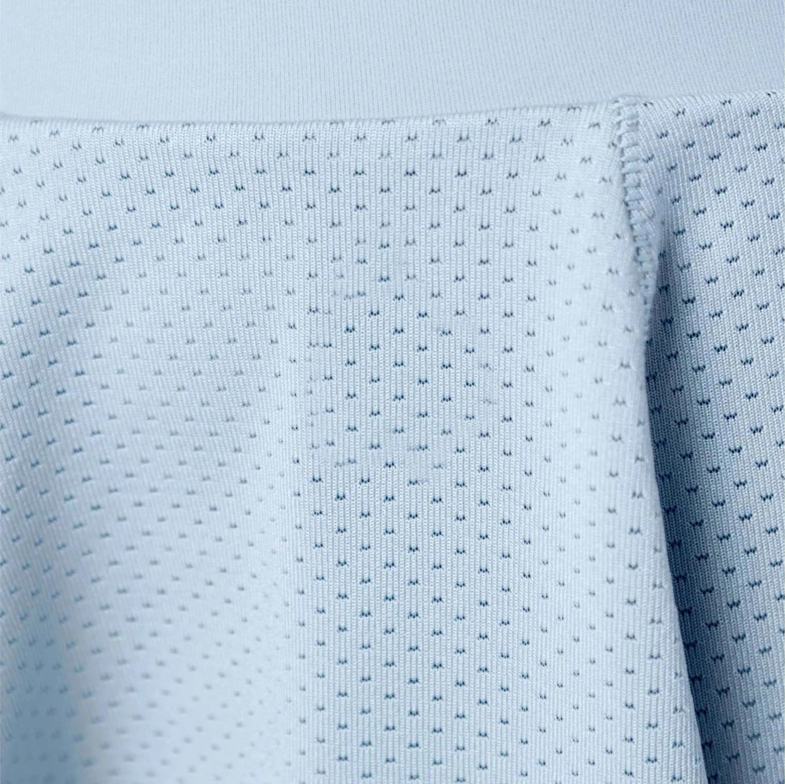 High Waisted Light Blue Skirt for Women 100% Polyester Jersey Knit Cotton Compression Lined Mesh with Embroidery XS Size and Sho