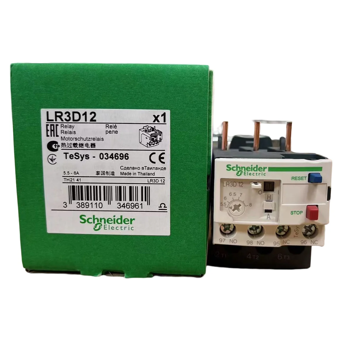 Schneider thermal overload relays 5.5...8 A class 10A LR3D12