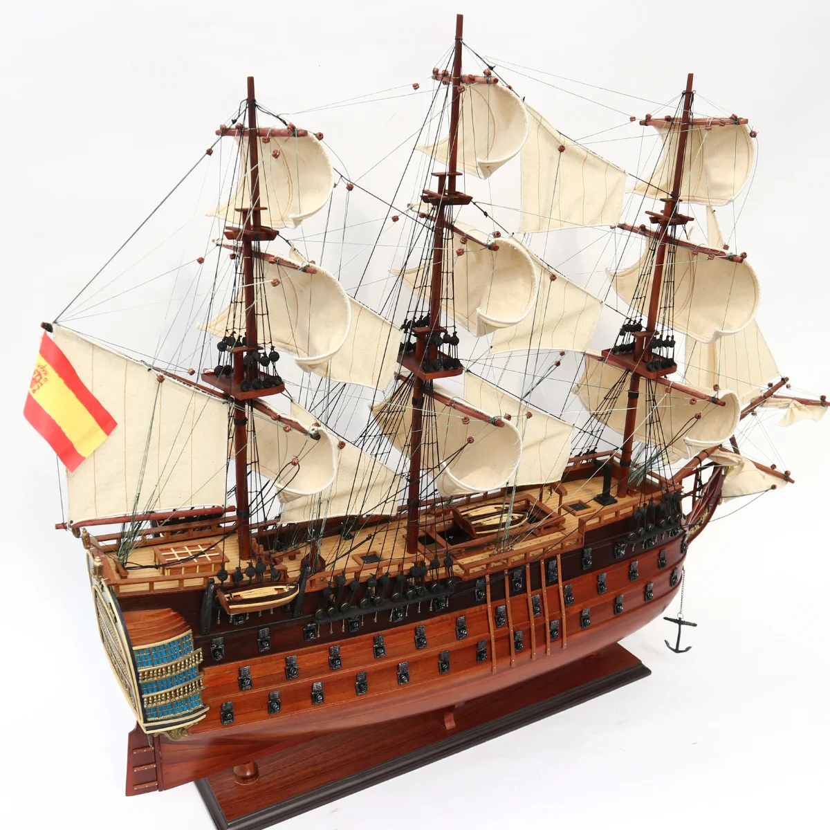 TALL SHIP SANTA ANA (1784 - 1812)  - WOODEN HANDICRAFT SHIP MODEL WITH STAND - MODEL SHIPS FOR HOME DECORATION, GIFT, COLLECTION