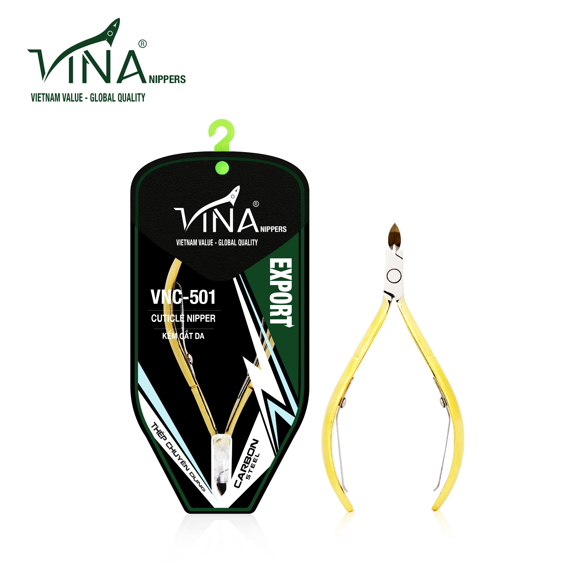 Professional Vina Vietnam High Quality VNC-501 Nail Cutter Carbon Steel Gold Plating Double Spring Cuticle Nail Ear Wax Removal