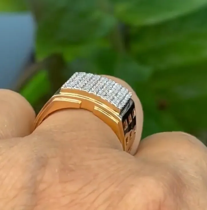 Jeny Jewels Jewelry Real Gold Ring 1.75CT Emerald Cut Diamond Engagement Ring 14K Pure Gold Halo Moissanite Ring For womens