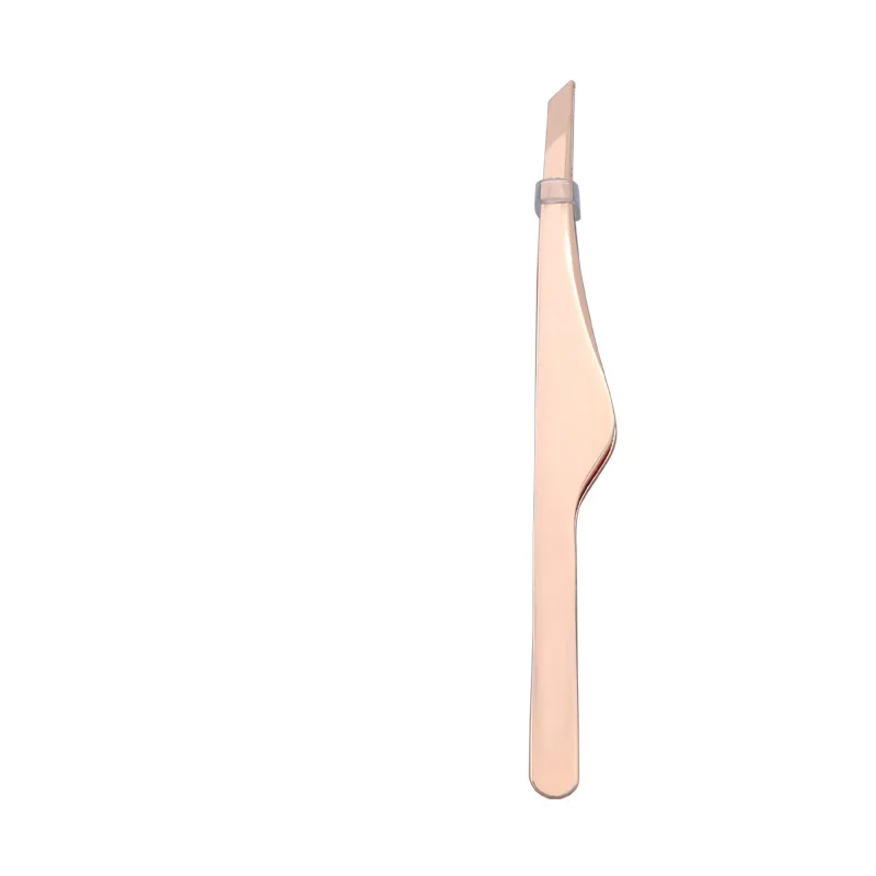 90 Degree Angle Stainless Steel Pink White Diamond Grip Eyelash Extension Tweezers Lash Tweezer