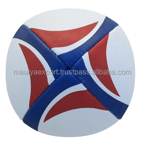 Custom Logo Rugby Ball for Sports and Training High Air Retention PU Material with Latex Bladder Printed Logo