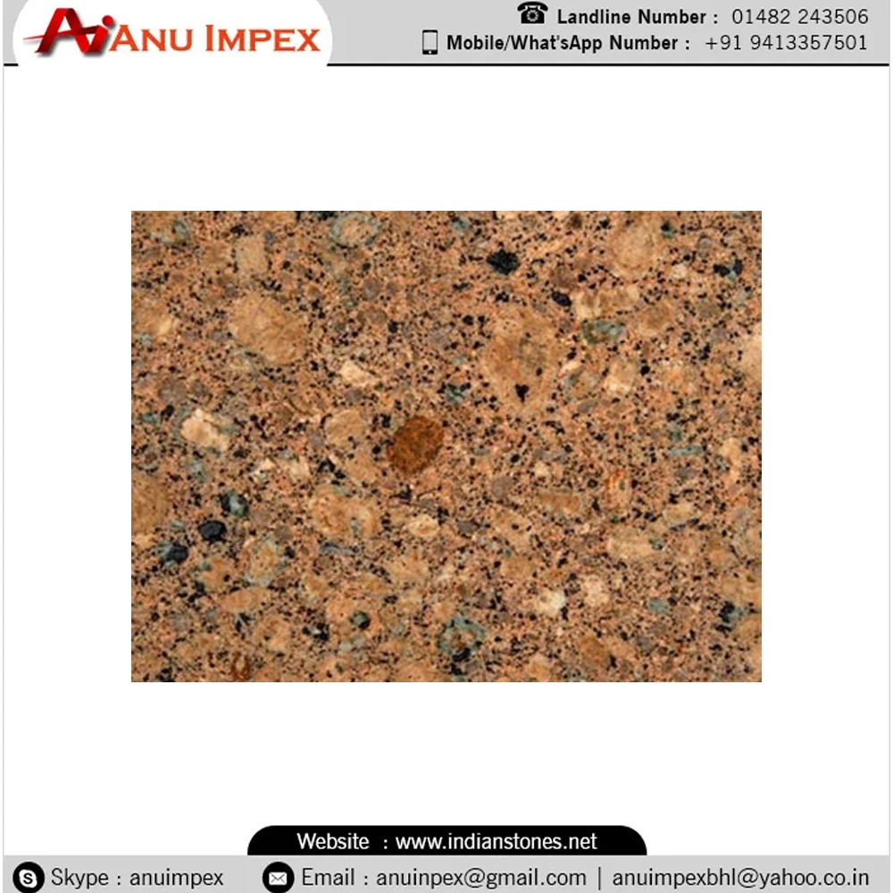 North Indian natural stone slabs with a glittering beige surface - Copper Silk Granite