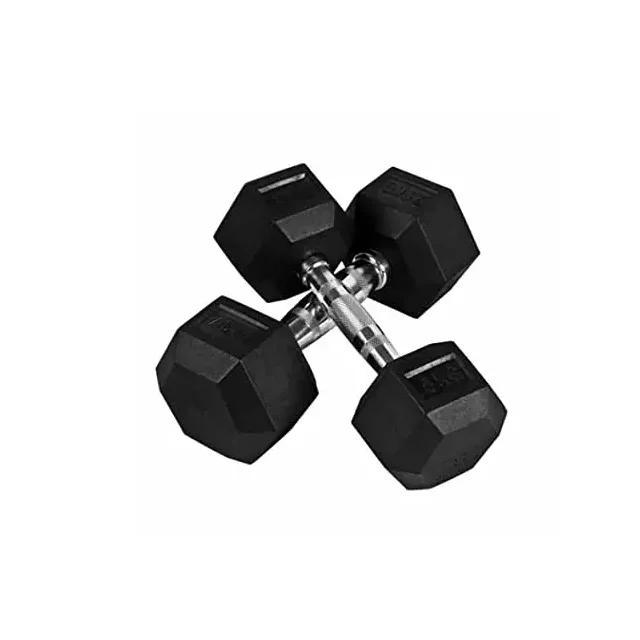 Direct Factory customized Cast iron rubber coated Weight lifting Hex Dumbbells Unisex Gym Fitness Powerlifting Hexagon Dumbbell