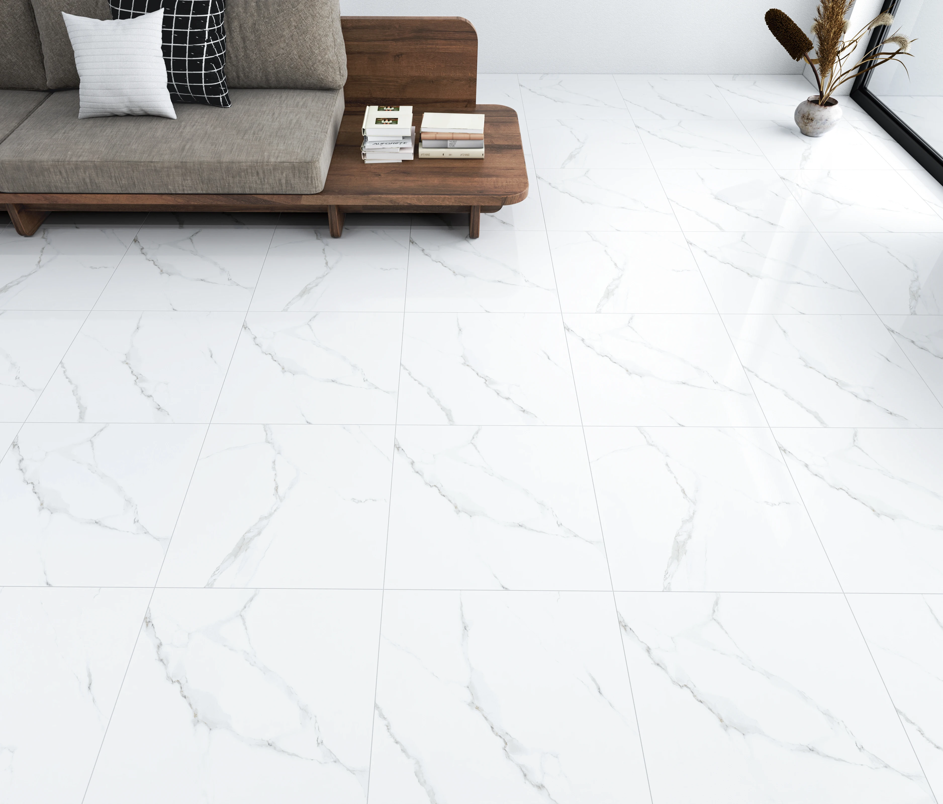 factory wholesale white 500 x 500mm ceramic tile glazed porcelain floor tile marble slab polished tile for living room