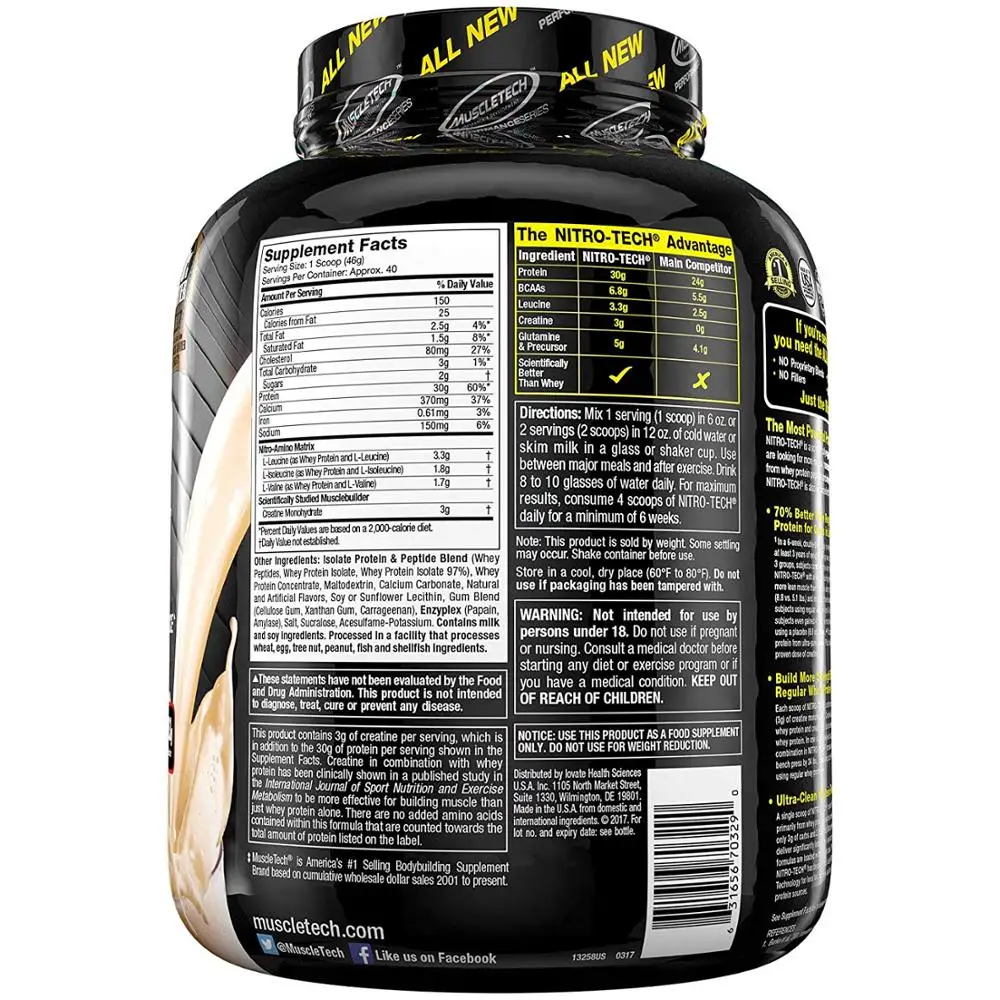 Сывороточный Золотой сывороточный протеин MuscleTech Nitro Tech