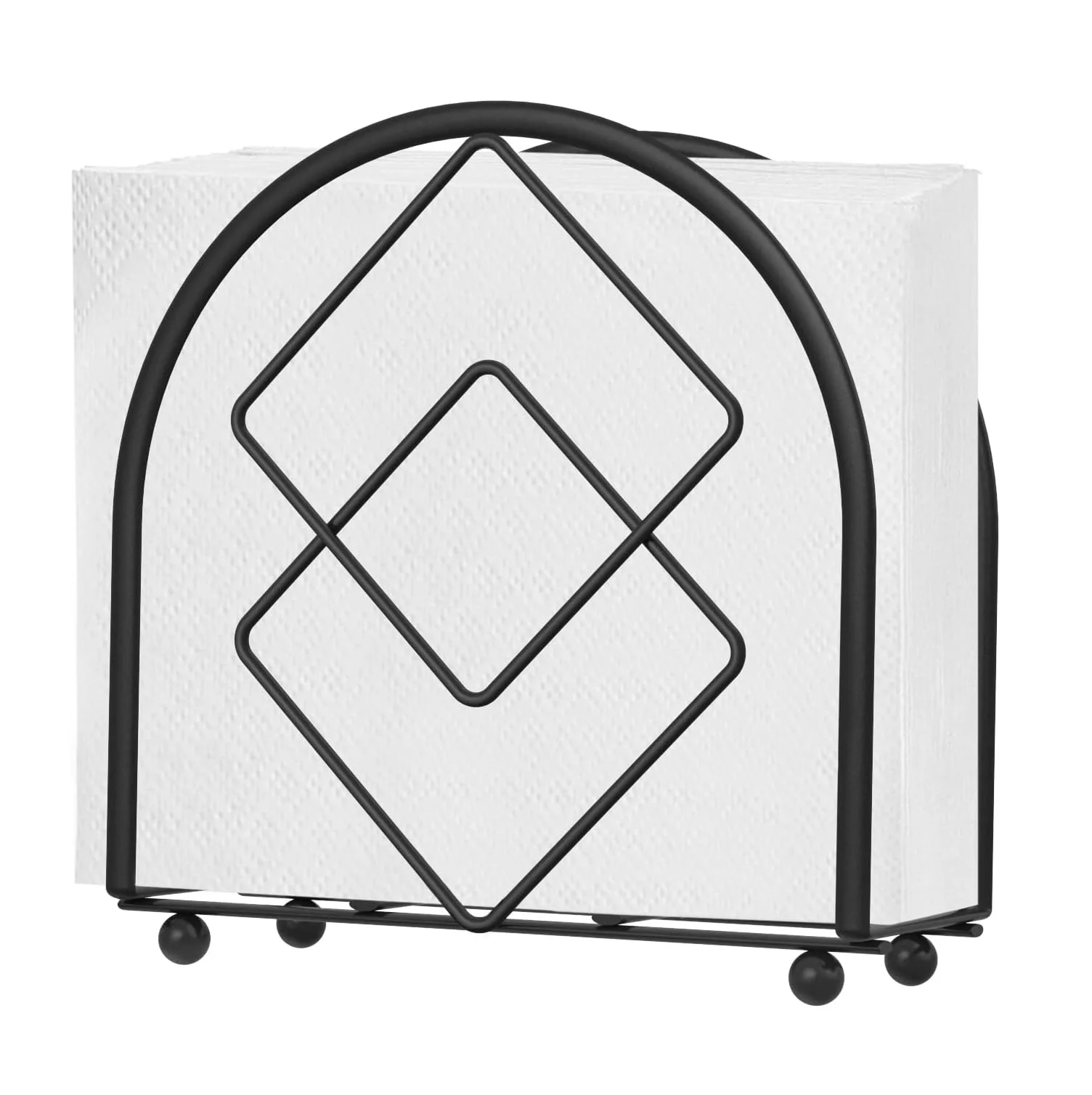 Trending Designer Napkin Holder Iron Black Tissue Stand For Home Living Room Desktop Decorative Tissue Holders