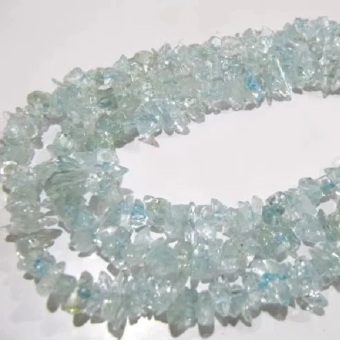 Natural Blue Topaz Uncut Stone Beads 6-8mm Graduated Chip Beads Strand 34 Inch Long Jewelry Making Best Quality Stone Beads