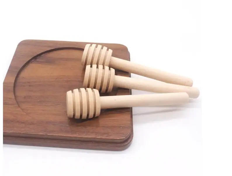 Wholesale Customized LOGO Natural Wooden Dispenser Honey Spoon Honey Dipper Sticks for Honey Jar IMPERIAL CRAFT