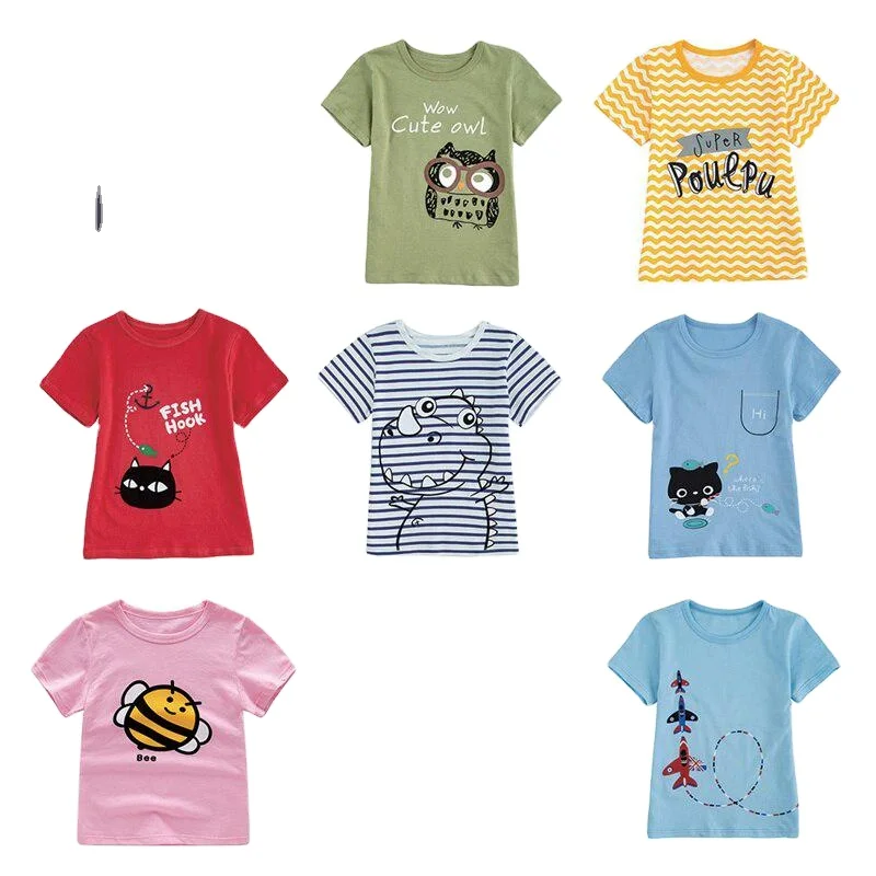 Exclusive Girls T Shirt With High Quality Kids Girls T Shirt With Cartoon Designs 100% Cotton Casual Export Oriented Quality