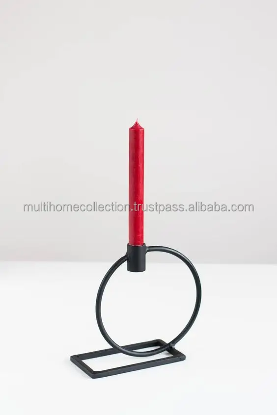 Abstract Pattern Creative Candle Stick Holder Candlewax Stand Decorative Brass Candlestick Holder White Enamel Coated