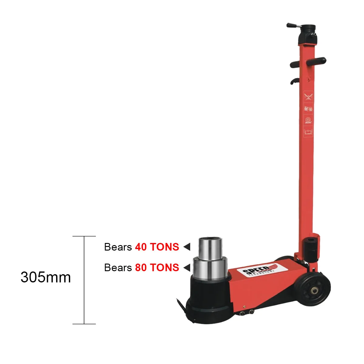 Speed 80/40 Ton Low 2 Stage Air hydraulic jacks With Min Height 165mm 55kg for heavy-duty use in various industries
