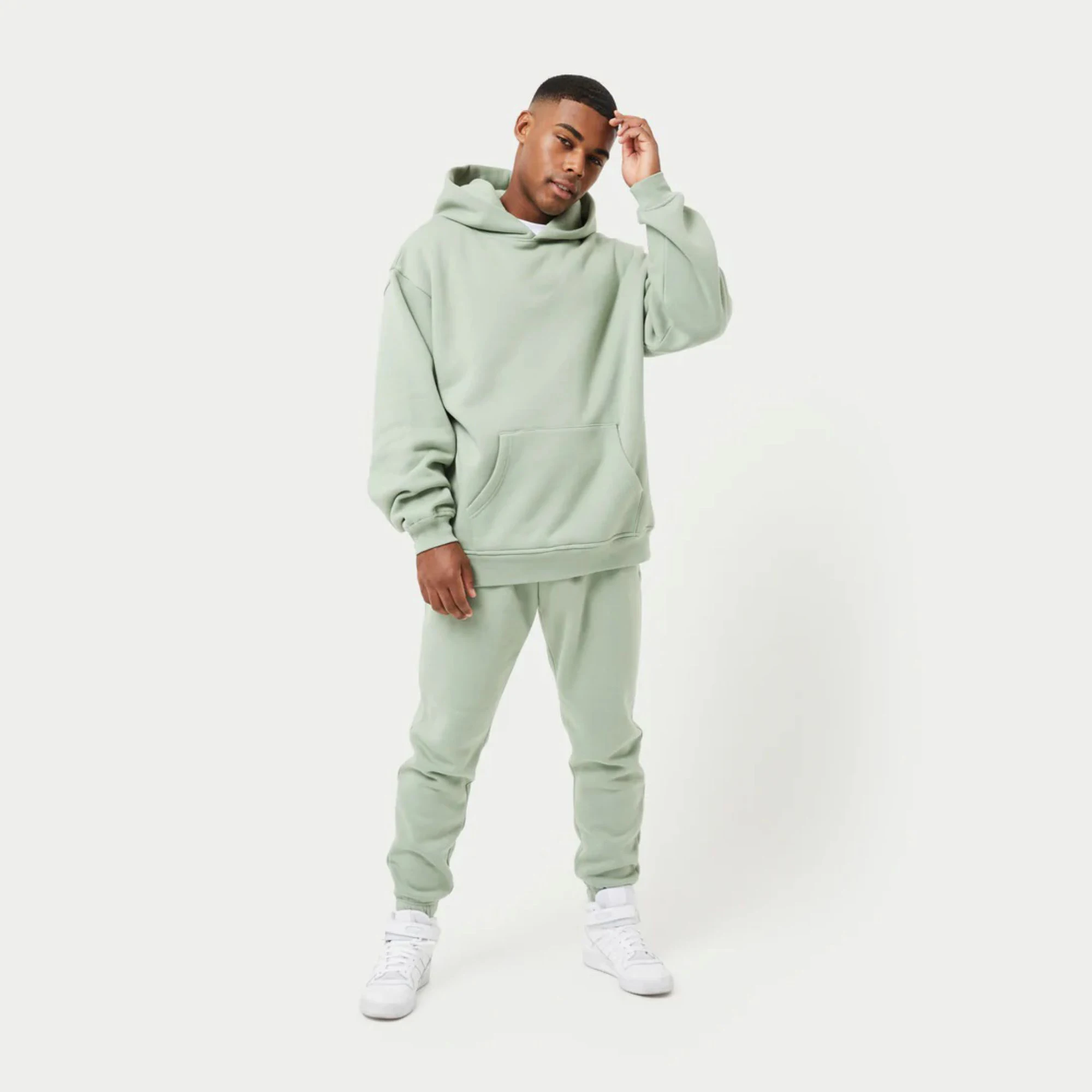 Premium Fashion Hip Hop Design Solid Color Hoodie Custom Heavy Weight Organic Cotton Plain Unisex Oversized Essential Hoodie