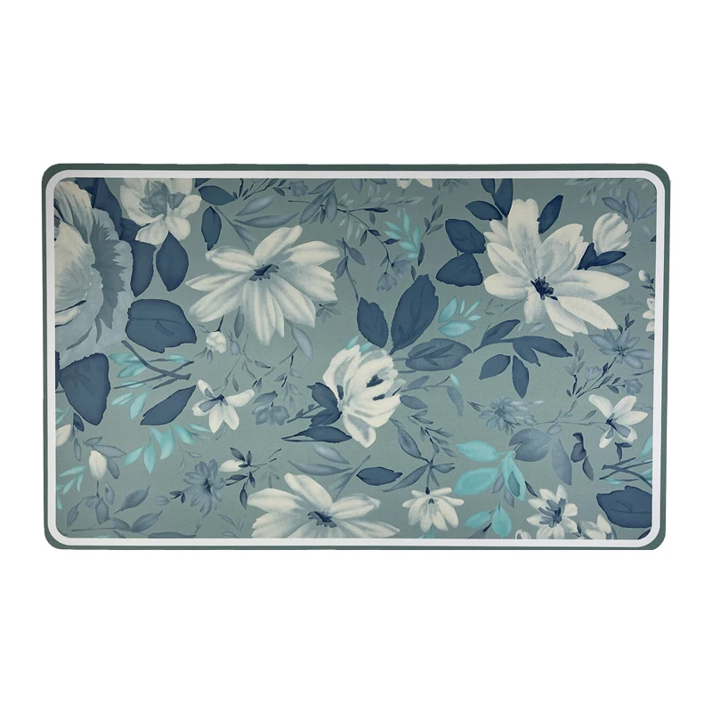 Custom Super Absorbent Rubber Dirt Resistant bathroom mat kitchen inside Foam back PVC Nano Technology Quick Dry Bath Rug mats