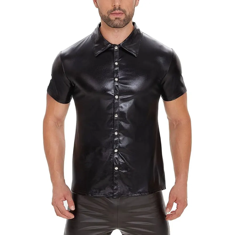 New Trending Design Premium Quality Cheap Price Genuine Leather Men Casual Shirt Custom Made Men Fashion Leather Shirt