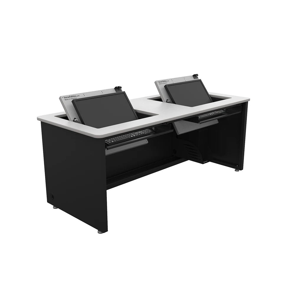 VersaDesk Revolution Enclosed Computer Desk B/Grey