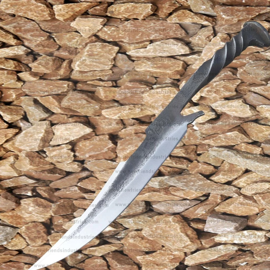 Top Rated Hand Forged Clip Point Locomotive Railroad Spike Knife High Carbon Steel Blade Kitchen Knife & Twisted Handle & Cover