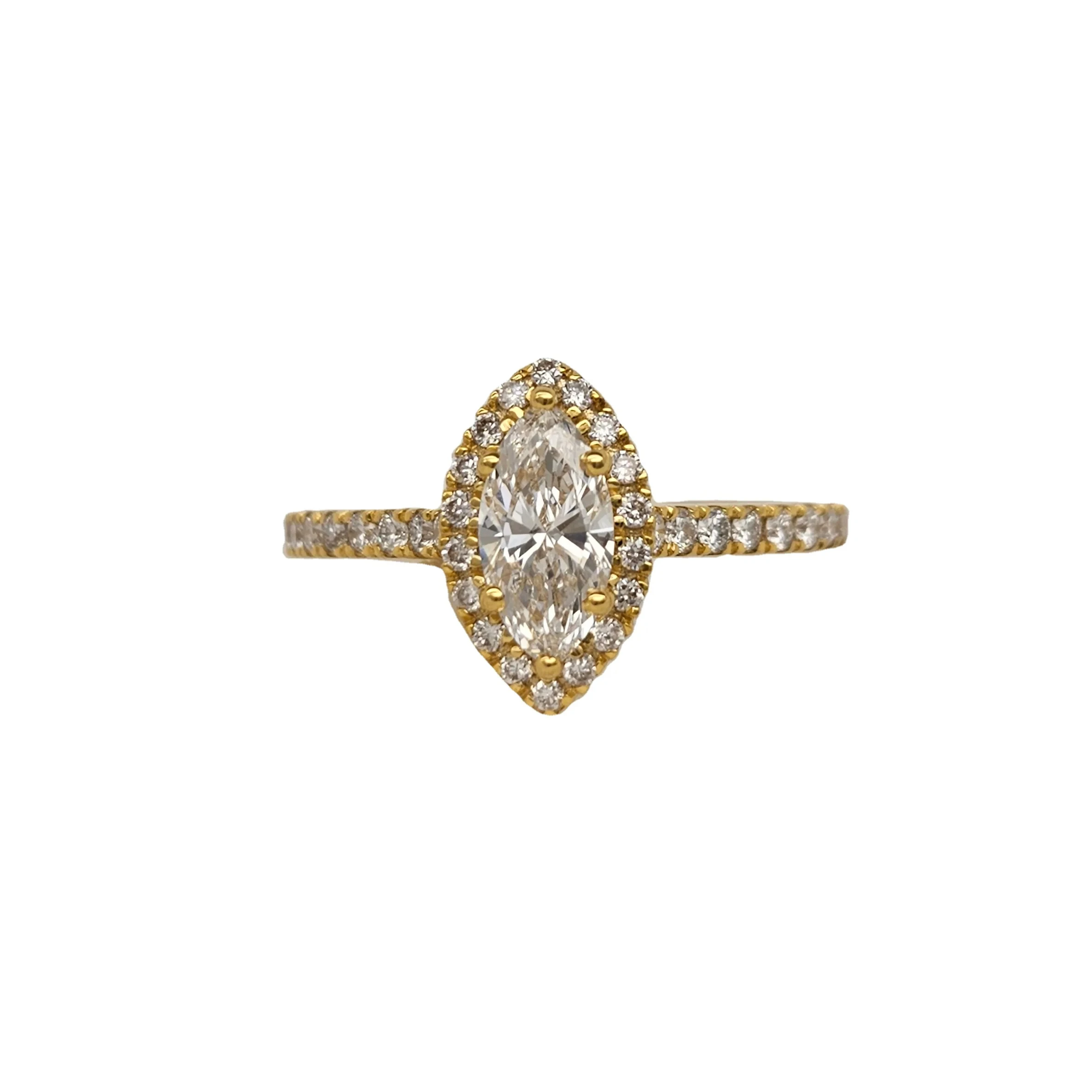 Lab Diamond Engagement Ring 14K 18K Gold  Lab Grown diamond Marquise Cut Lab Grown Diamond Ring for Women