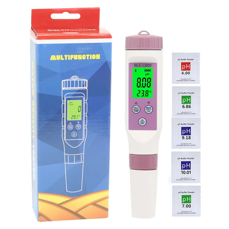 BLE C-600 seven-in-one water quality pen salinity meter PH/TDS/EC/ORP/SG hydrometer PH meter