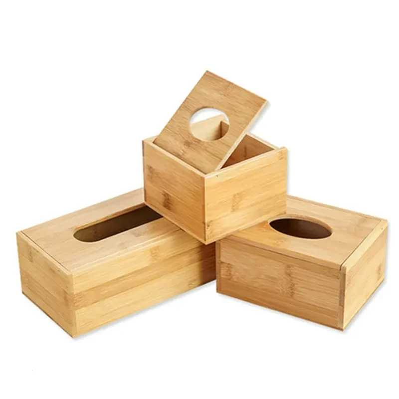 Bamboo Tissue Box for Home Office Desktop Wooden Paper Towel Box Hotel Napkin Wood Holder Table Napkins Tissue Paper Case