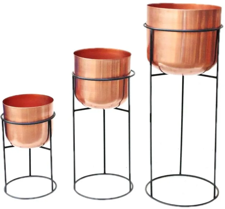 Beautiful New Design American style 2024 flower pot planter vases with stand round shape for home decor