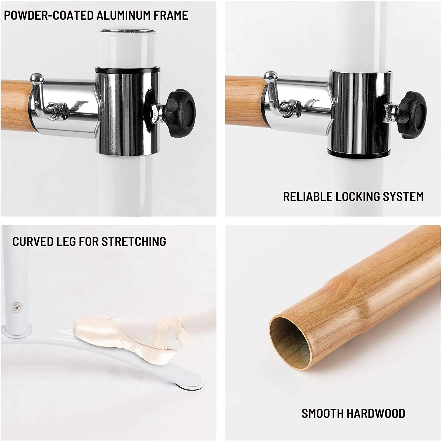 Balance Ballet Barre Portable for Home Height Adjustable Bar for Stretch Pilates Dance or Active Workouts