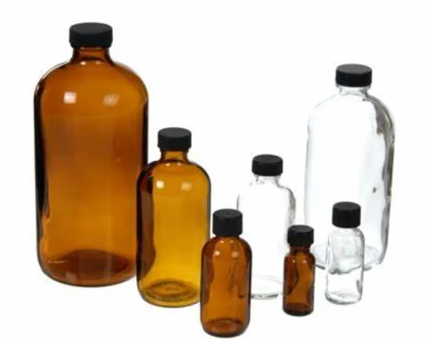 Лидер продаж, янтарные прозрачные стеклянные бутылки объемом 10-480 мл, упаковка для ароматических и эфирных масел с крышками