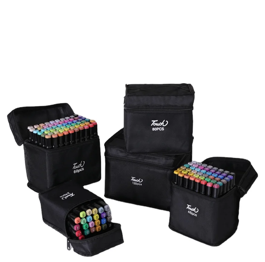 24/36/48/60/80/120/168/262 Colors Alcohol Drawing Acrylic Paint Watercolor Brush Art Sketch Marker Pen Set