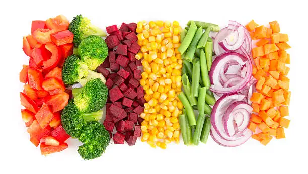 Смешанные продукты измельченные овощи вкусные хорошее качество