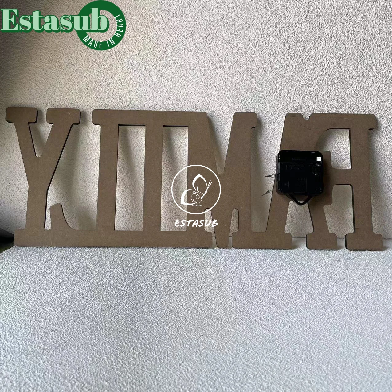 Оптовая продажа DIY чистые печатные часы из ДВП с сублимационной печатью настенные твердой древесины для Дня