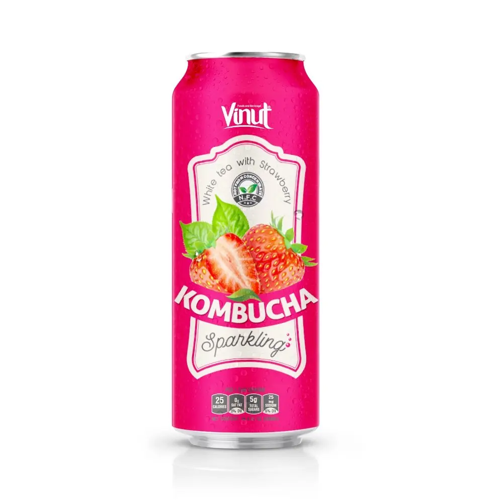 500ml can VINUT Kombucha White tea and Strawberry Sparkling drink Suppliers Directory