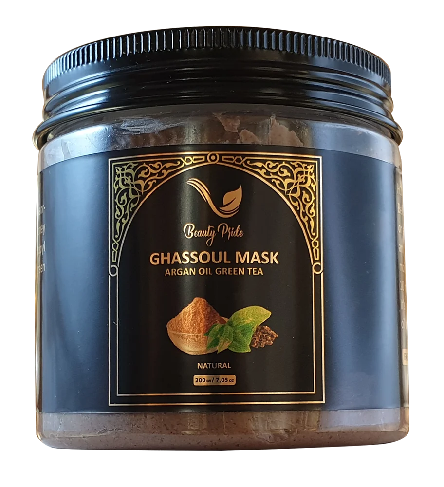 Private Label Vegan Argan Ghassoul Clay & green tea Facial & Body Mask Skincare Lightening Soothing Acne Pore Cleansing