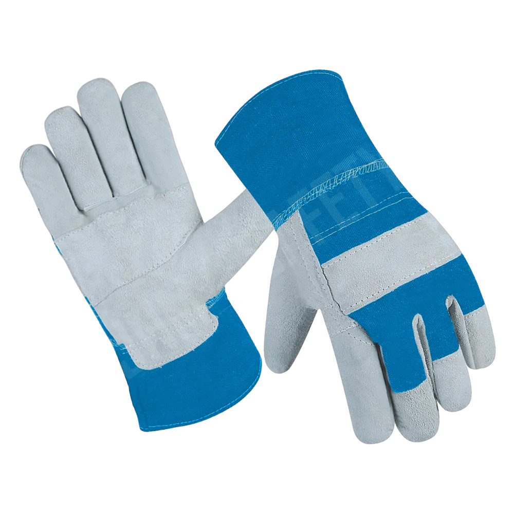 Industrial Safety Cowhide Split Leather Working Gloves Reinforced Canadian Rigger Construction Gloves Rubber Aramid New