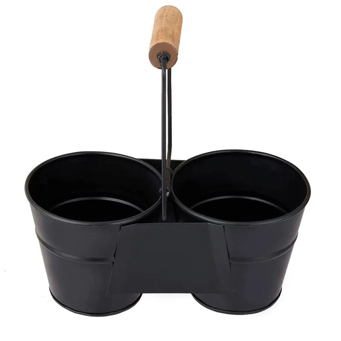 Galvanized Planters Flowers Decorative Round Garden Copper Metal Bucket Plant Pot Ice Bucket With Wooden Handle Planter Bucket