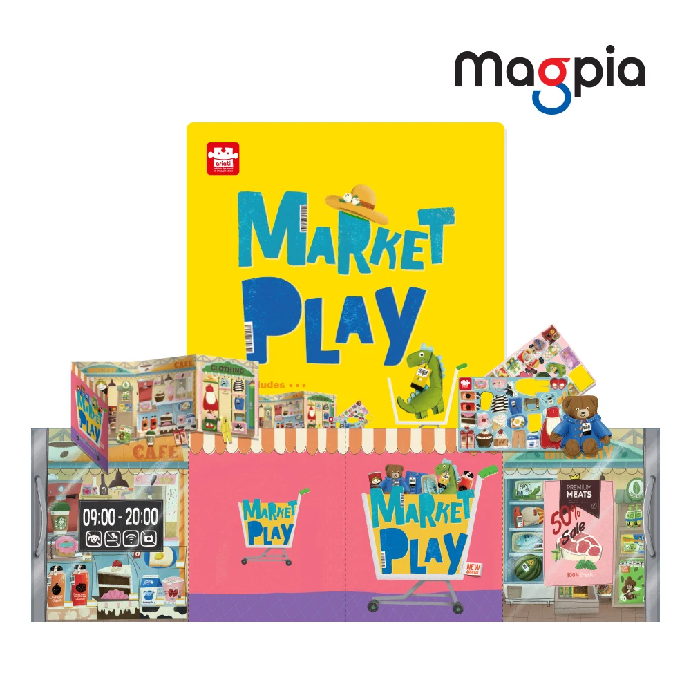 Market Play with Play Board / Educational Toy, Magnet Toy, Rubber Magnet, Children, Toy, Role Play