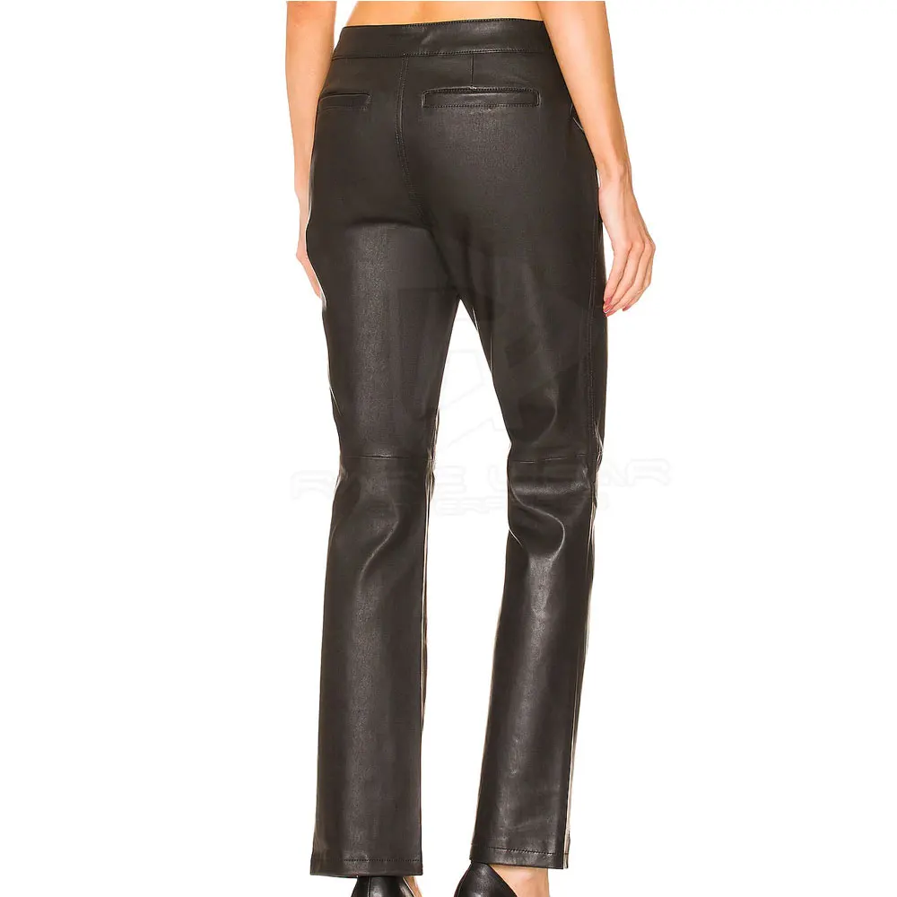 Hot Selling High Quality Black Faux Leather Pants Leather Sexy Ladies Fashion Women Flared Leather Pants