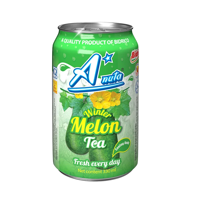 Winter Melon Tea Drink Can 330ml Organic Tea Iso Halal cGMP Haccp Certification Oem Service Less Sugar From Vietnam Manufacturer