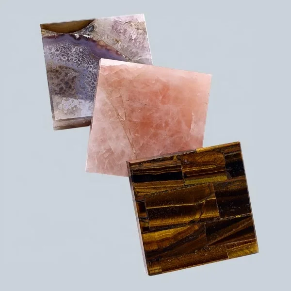natural stone slab Pink Crystal Rose Quartz tiles Slab reiki healing crystal Gemstone Decoration Wall Panel home decoration Tile