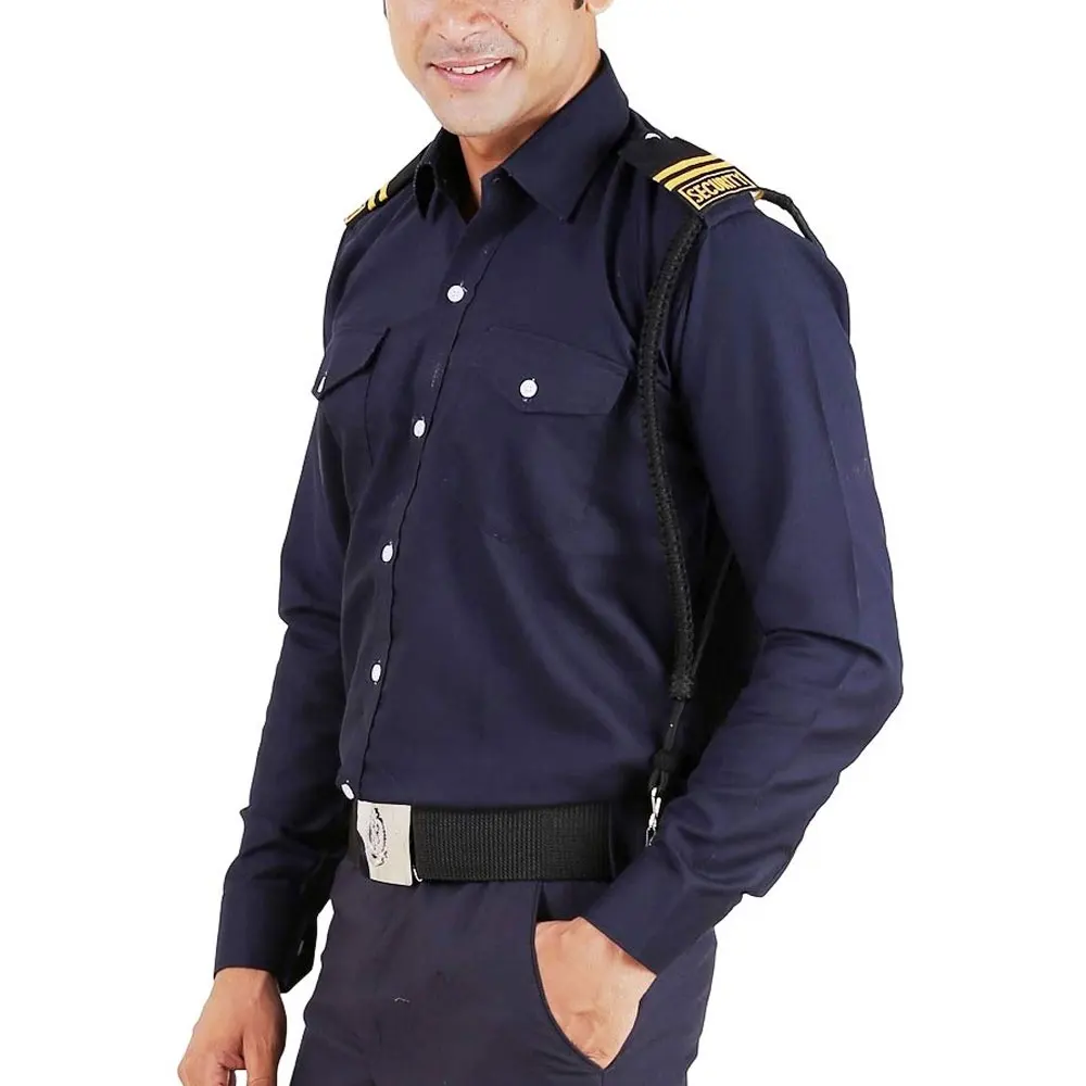 Custom Factory Price blue design Warden Staff Work wear Security Guard Uniform Men Jacket and Trousers Sets
