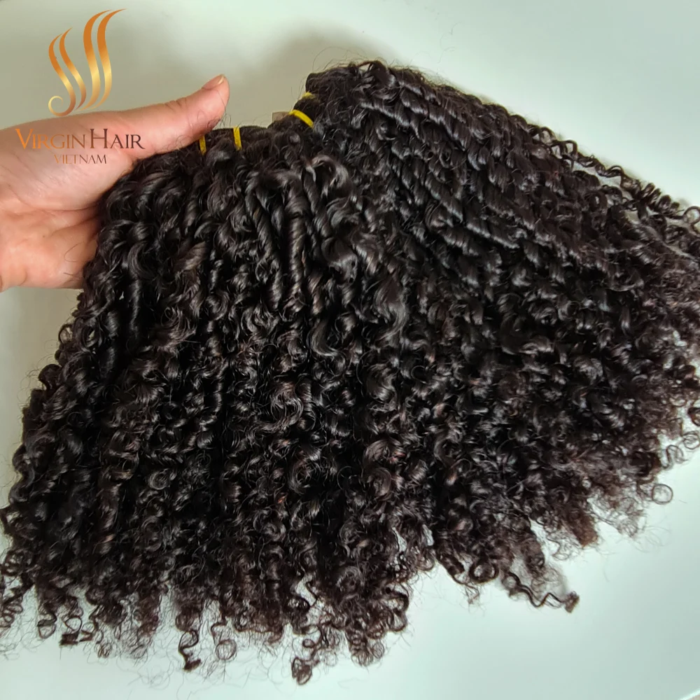 Super Double Drawn Pixie Curly Wig 100% Raw Hair Vietnam with Lace Closure and Frontal Best price