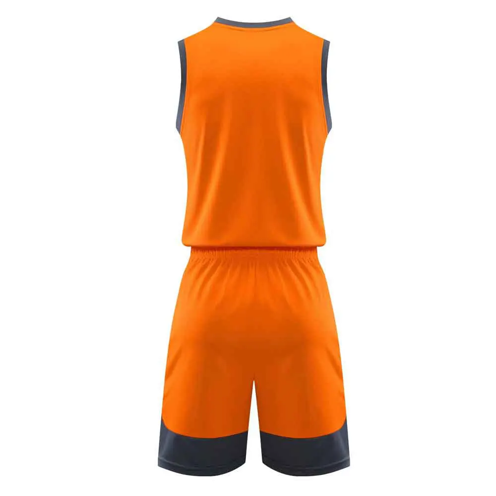 Cheapest Wholesale New Style Basketball Uniform Team Wear Orange & Grey Color Sports Basketball Uniform