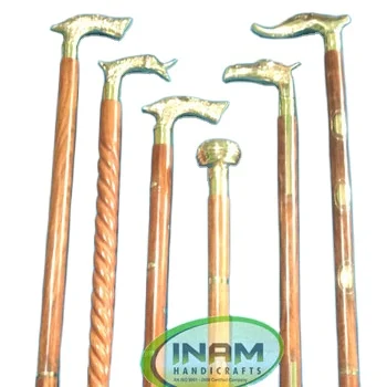 New Decorative elderly Wooden walking sticks and canes with Brass handles / wooden walking canes with brass handle