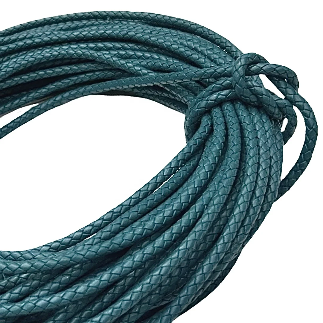 Braided round leather cords | High Quality Manufacturer | Great Rub Fastness, Light Fastness & Perspiration Fastness PSD