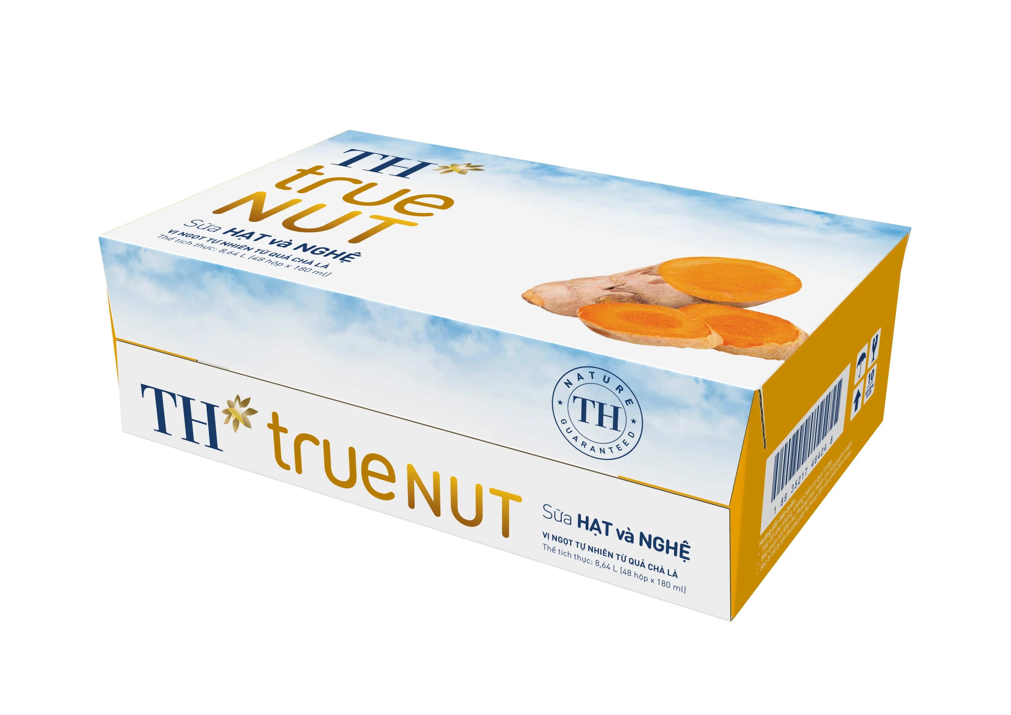 Nuts & Turmeric Milk TH True NUT 180 ml Natural Sweetness 9 Months Shelf Life Sterilized Box Blended Nut Milk